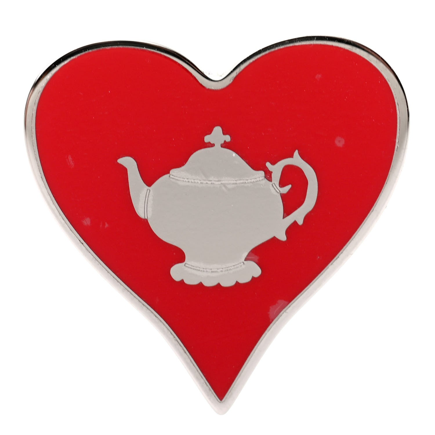 Hermes Palladium Coeur Tea Time Scarf Ring Rouge 1 of 4