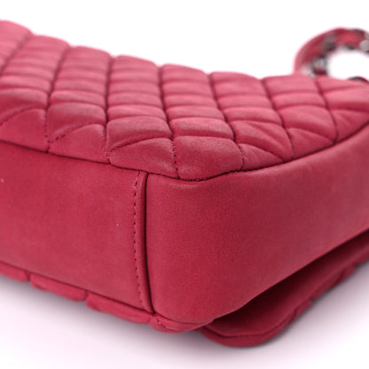 Chanel Iridescent Calfskin Small New Bubble Quilt Flap Fuchsia 12 of 15