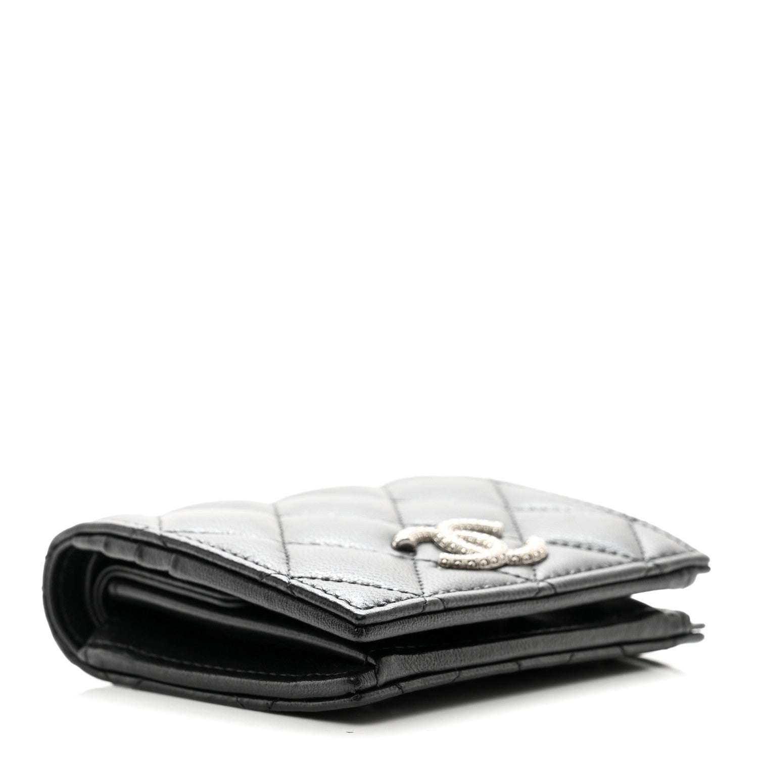 Chanel Lambskin Quilted CC Compact Bifold Wallet Black 4 of 8