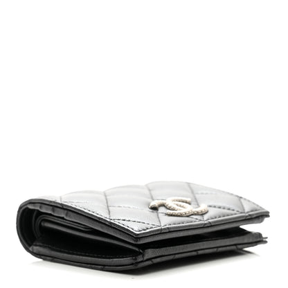 Chanel Lambskin Quilted CC Compact Bifold Wallet Black 4 of 8