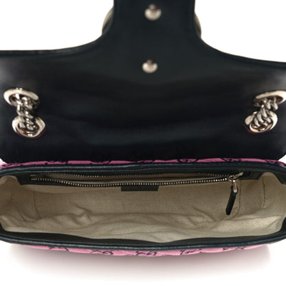 Gucci Monogram Multicolor Matelasse Diagonal Small GG Marmont Shoulder Bag Pink Blue 4 of 11