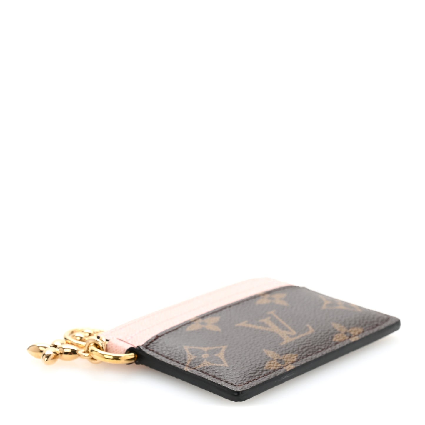 Monogram LV Charms Card Holder Rose Ballerine