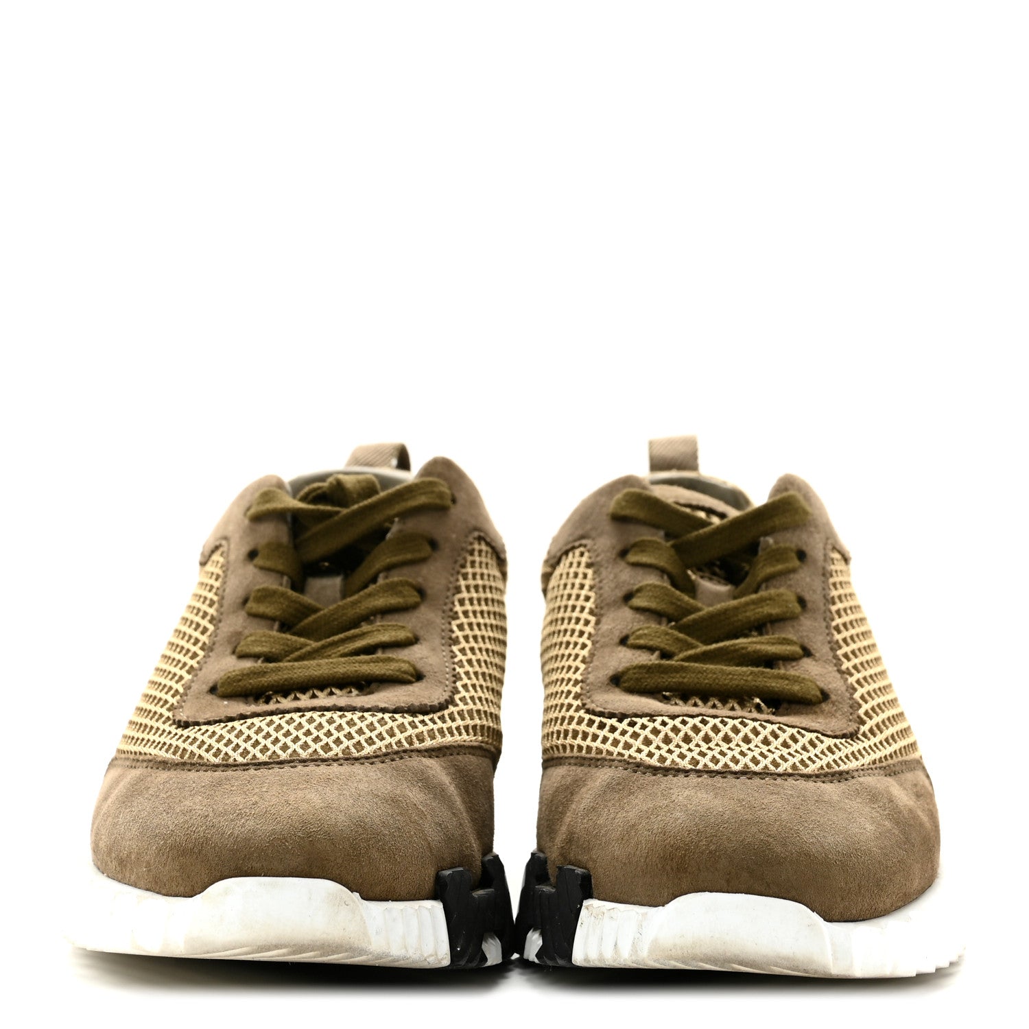 Hermes Air Mesh Suede Goatskin Bouncing Sneakers 37 Vert Toundra 3 of 12