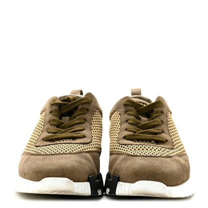 Hermes Air Mesh Suede Goatskin Bouncing Sneakers 37 Vert Toundra 3 of 12