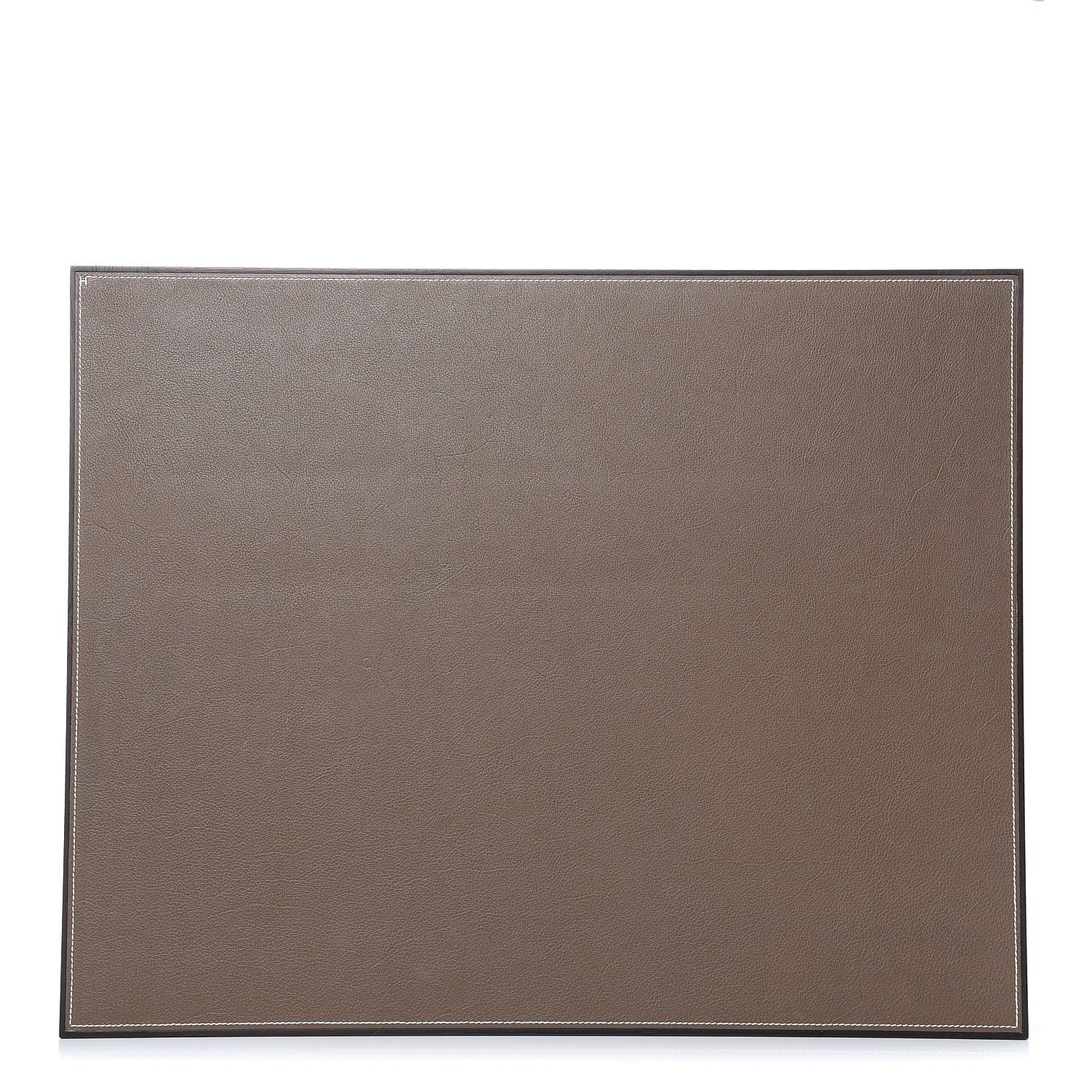Hermes Mahogany Wood Smooth Taurillon Pleiade Desk Blotter Etoupe 1 of 7