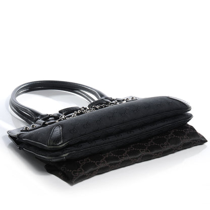 Gucci Monogram Horsebit Chain Shoulder Bag Black 4 of 8
