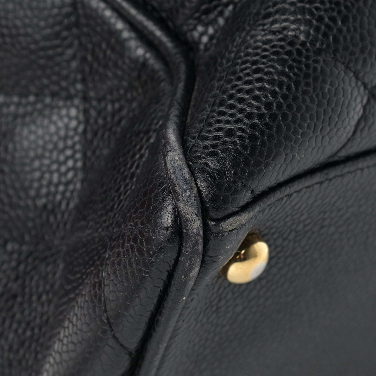 Caviar Quilted Large Bowler Black