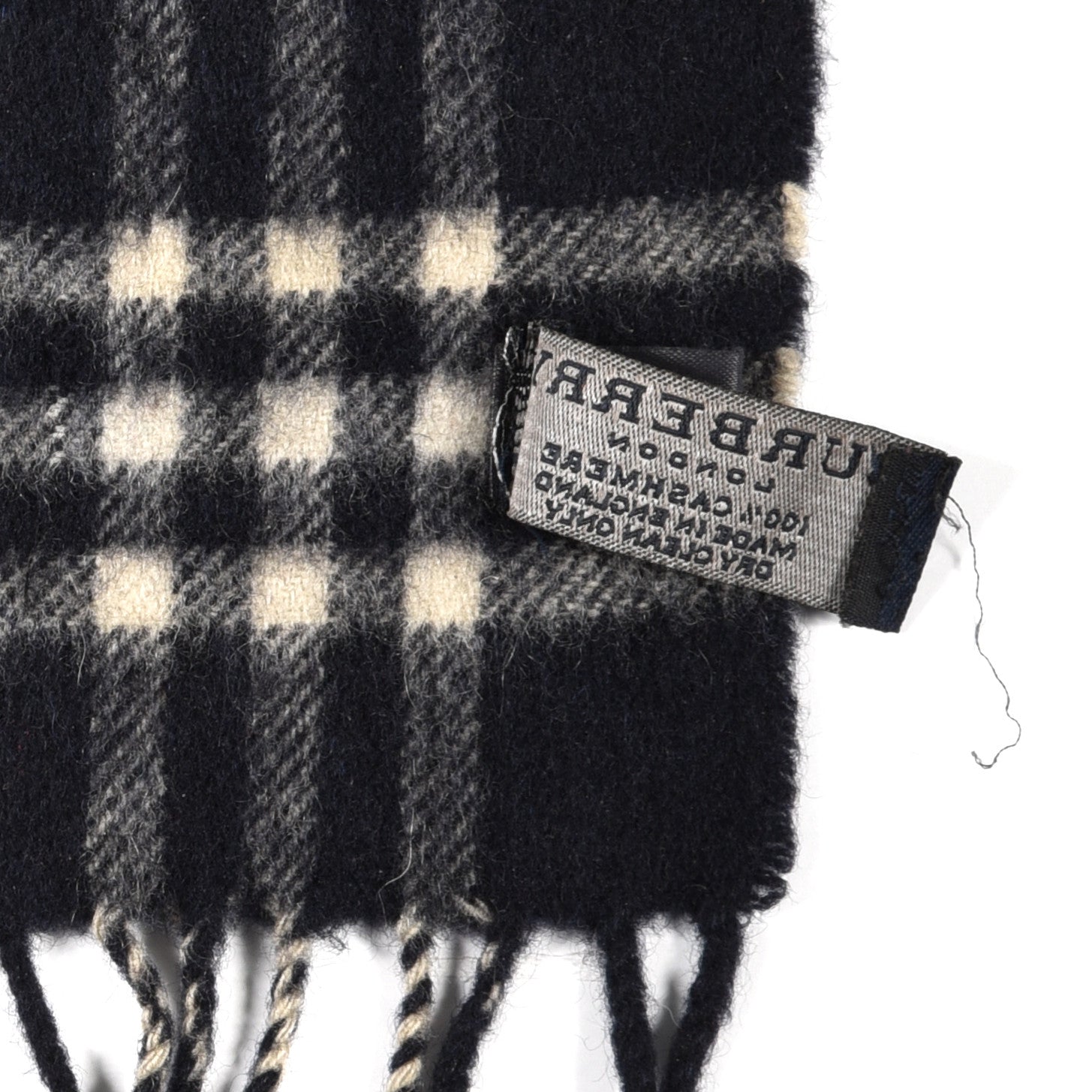 Burberry Cashmere Vintage Check Icon Stripe Scarf Black 4 of 4