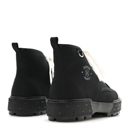 Hermes Canvas Calfskin Itineraire Ankle Boot 39 Black 5 of 9