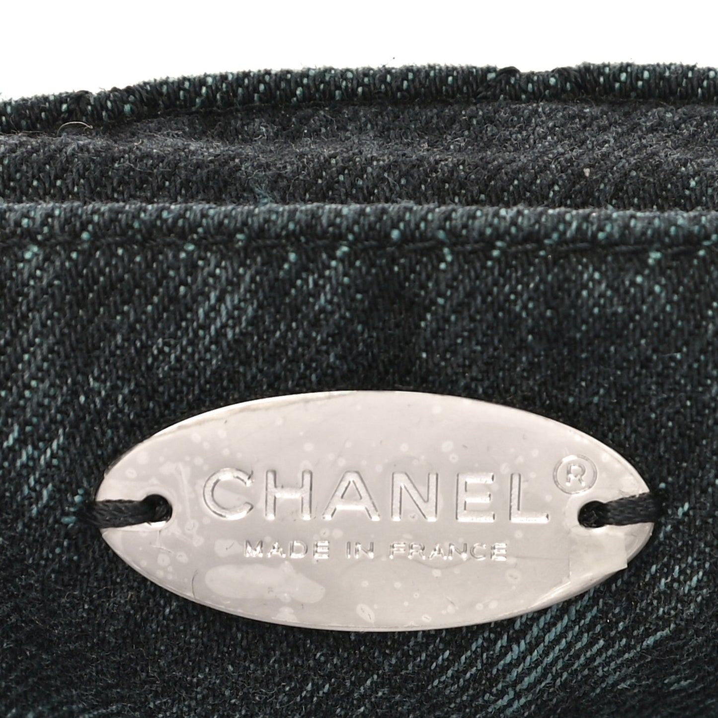 Washed Denim Quilted Small Denimpression Flap Blue Black