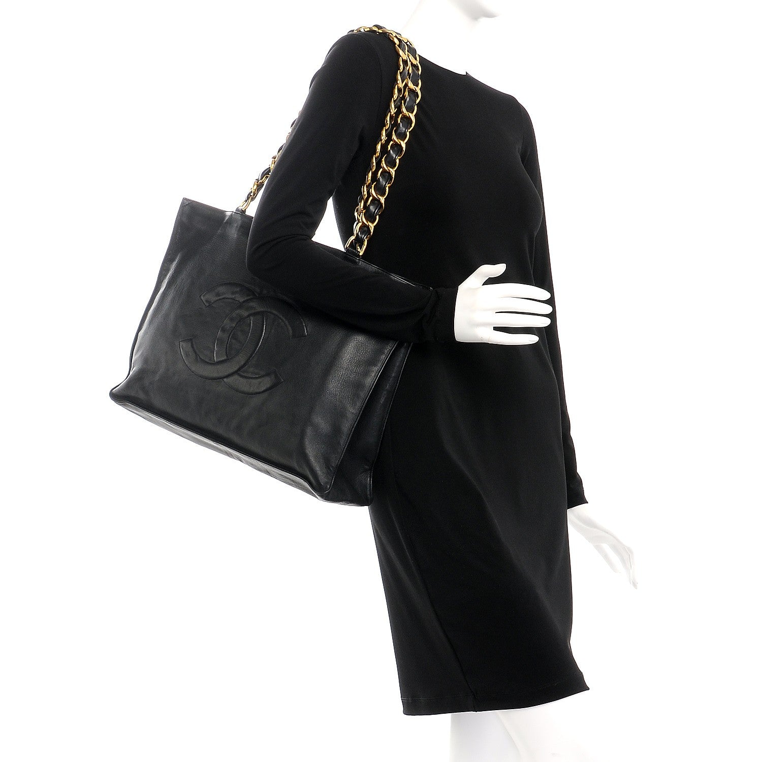Chanel Lambskin CC Tote Black 2 of 12