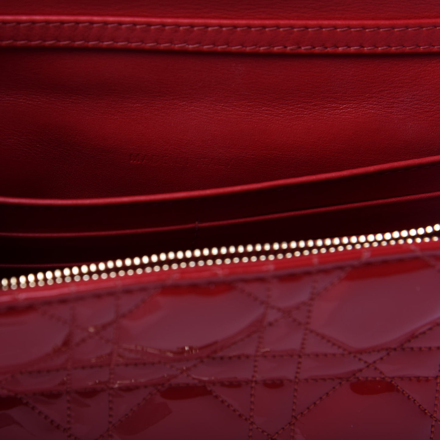 Patent Cannage Miss Dior Promenade Pouch Red