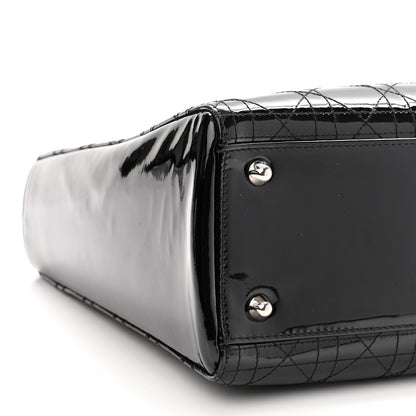 Christian Dior Patent Cannage Stitched Large Lady Dior Black 9 of 10