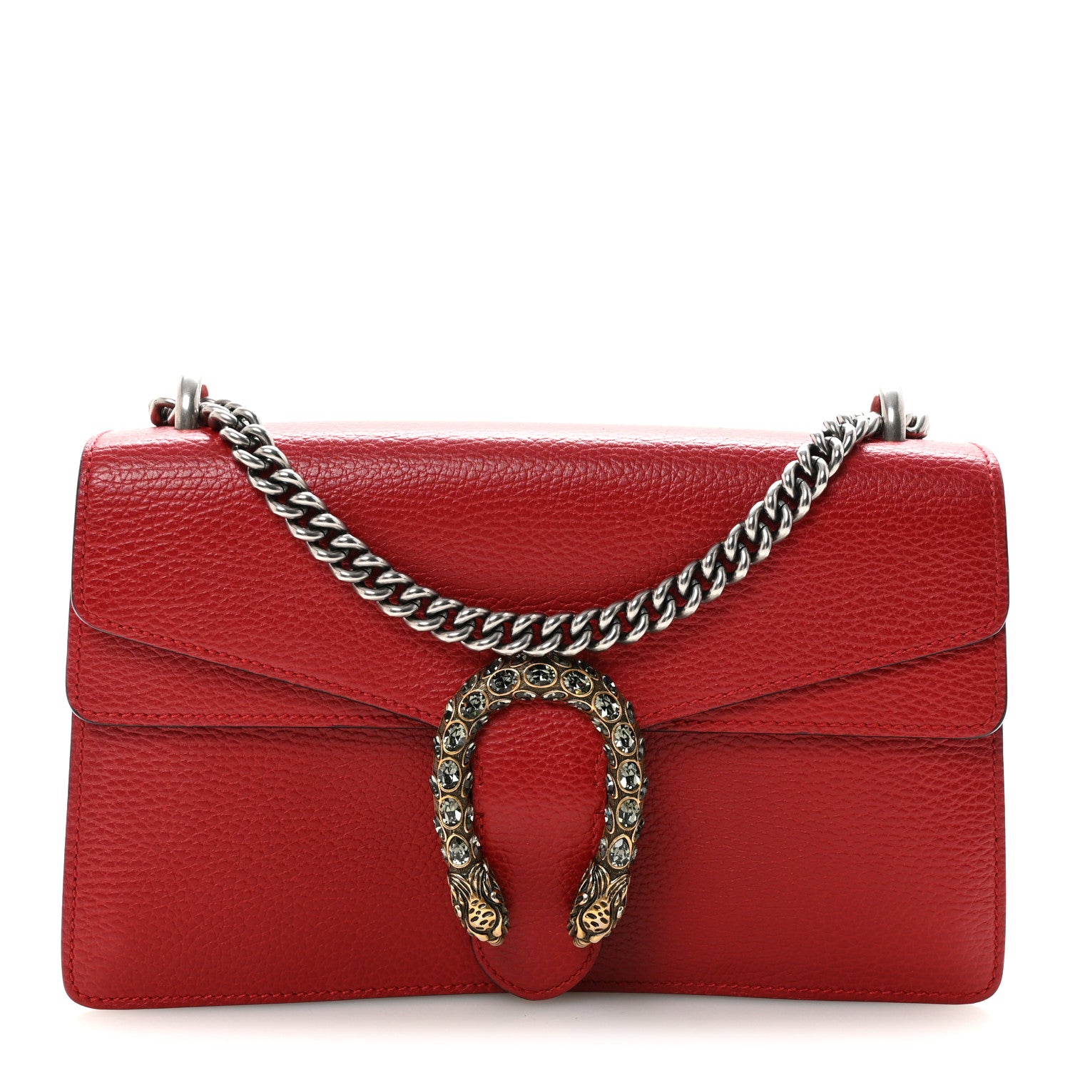 Gucci Dollar Calfskin Swarovski Crystal Small Dionysus Shoulder Bag Hibiscus Red 1 of 10