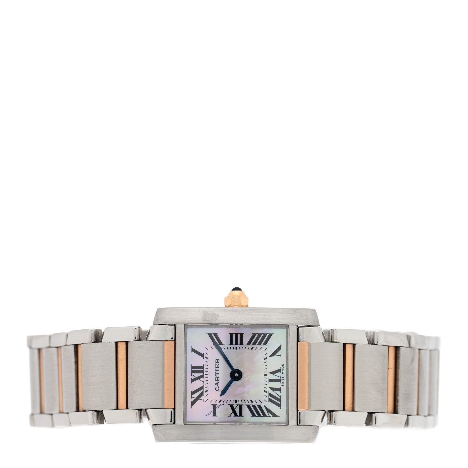 Cartier Stainless Steel 18K Pink Gold Mother of Pearl 20mm Tank Francaise Quartz Watch 2 of 4