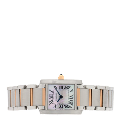 Cartier Stainless Steel 18K Pink Gold Mother of Pearl 20mm Tank Francaise Quartz Watch 2 of 4