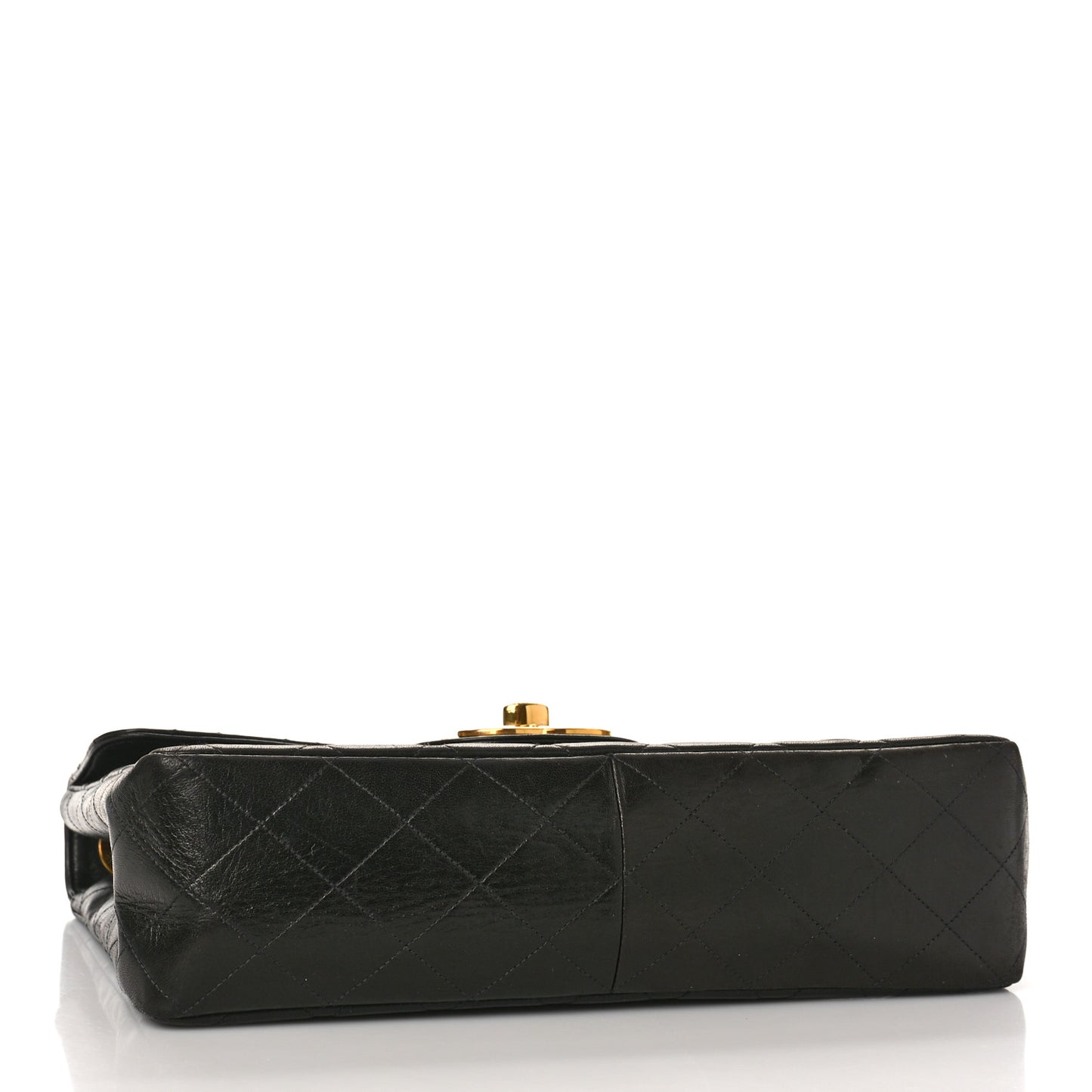 Lambskin Quilted XL Jumbo Single Flap Black
