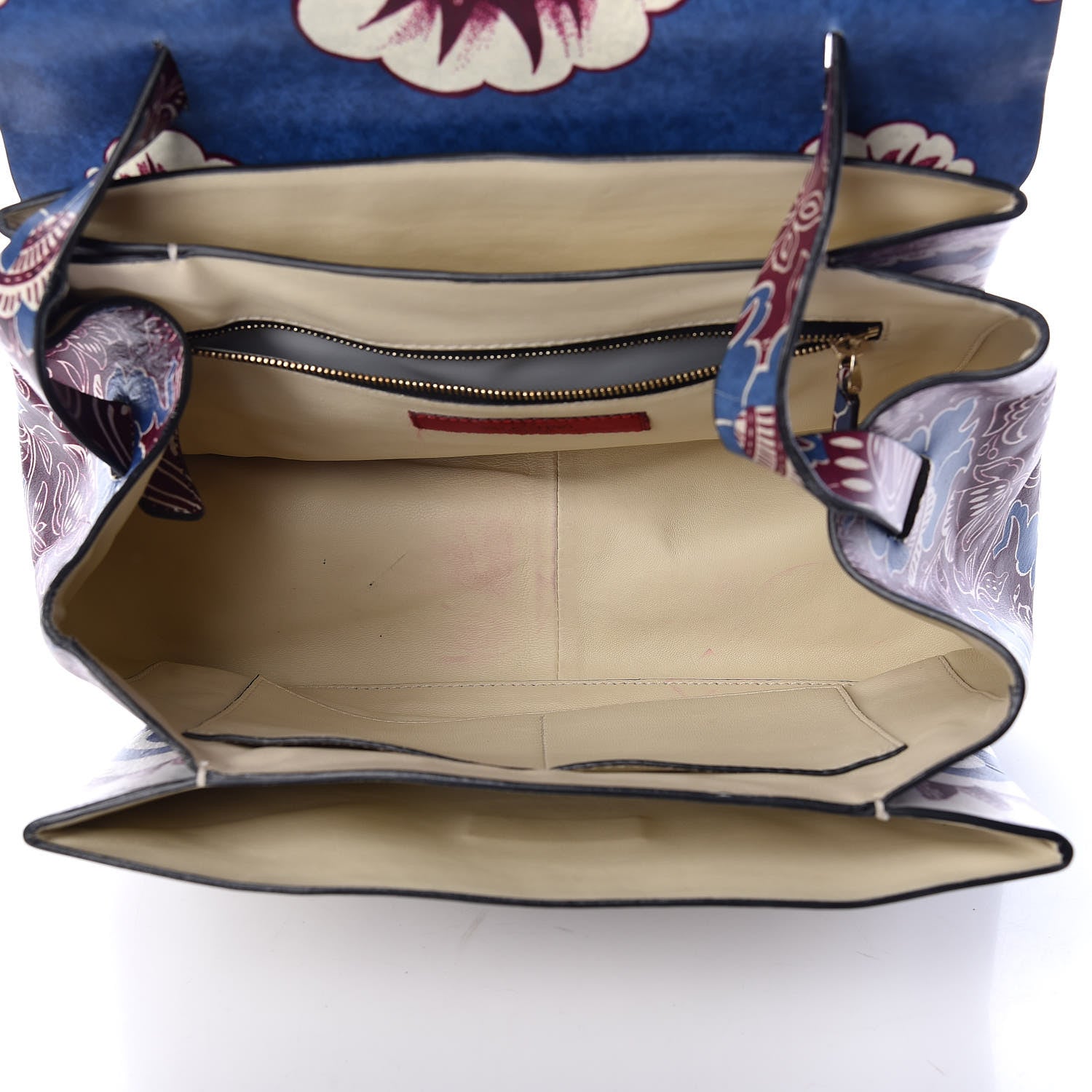 Valentino Garavani Calfskin Mime Print Single Handle Bag Blue 7 of 11