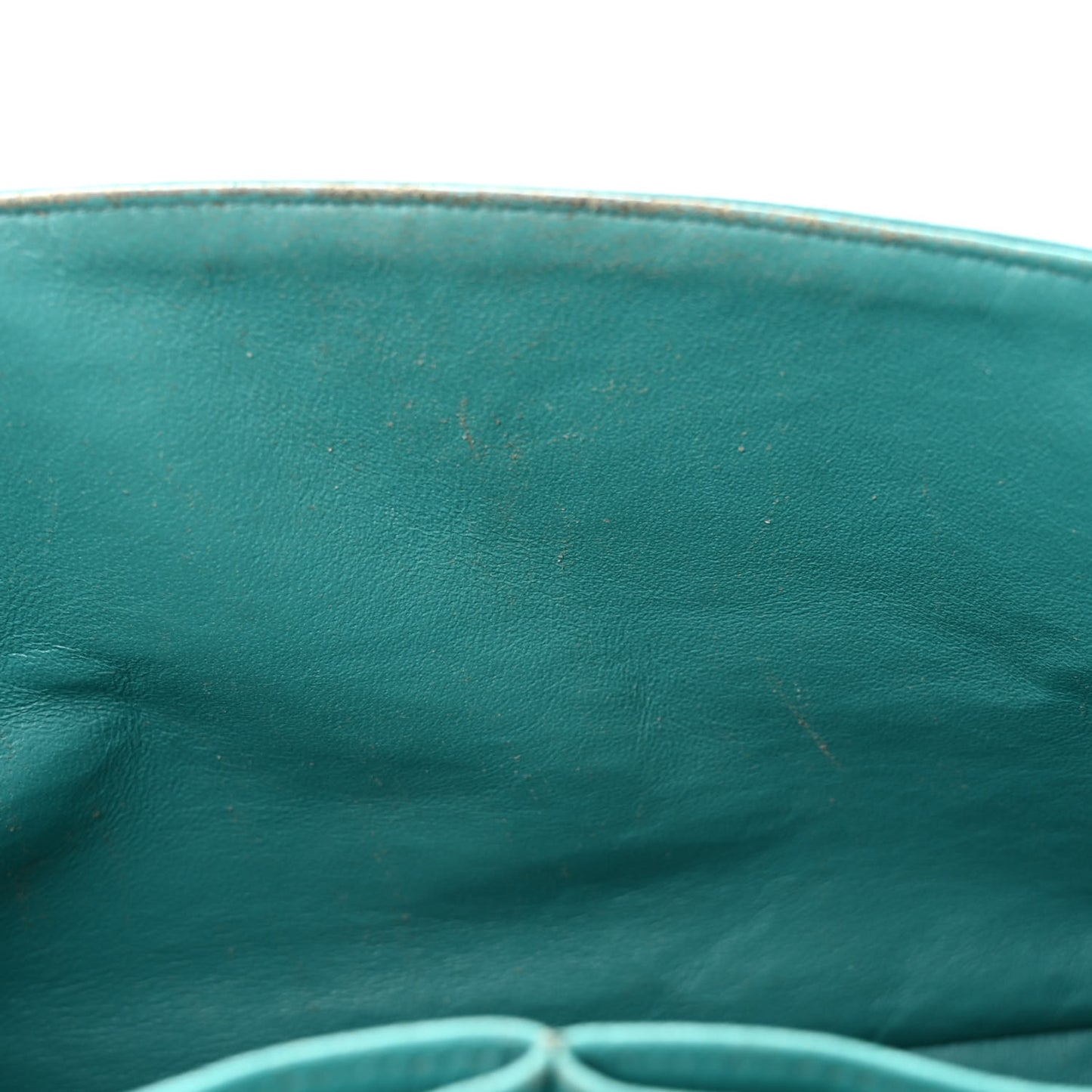 Lambskin Quilted Tri-Color Jumbo Double Flap Navy Blue Green