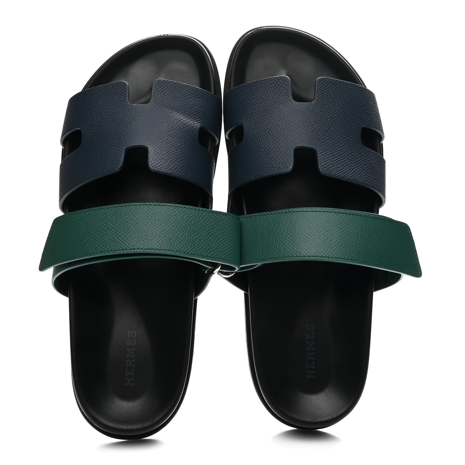 Hermes Epsom Mens Chypre Sandals 41 Bleu Celeste Vert Oyat 2 of 11