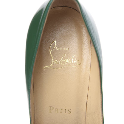 Christian Louboutin Kid Pigalle Follies 100 Pumps 38 Green Paint 7 of 9