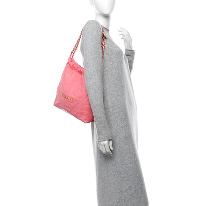 Chanel Shiny Calfskin Quilted Small Chanel 22 Coral Pink 2 of 12