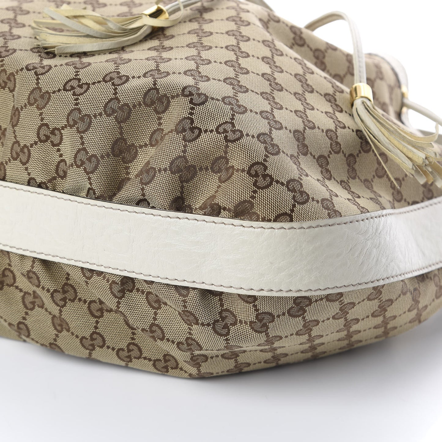 Monogram Medium Interlocking Icon Shoulder Bag White