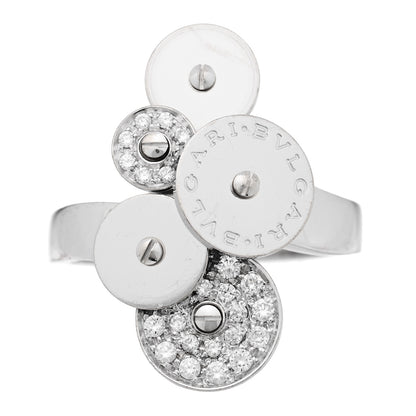 Bulgari 18K White Gold Diamond Cicladi Ring 59 8.75 1 of 5