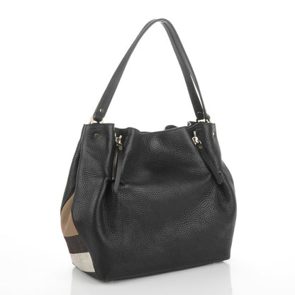Burberry Grainy Calfskin House Check Medium Maidstone Black 3 of 8