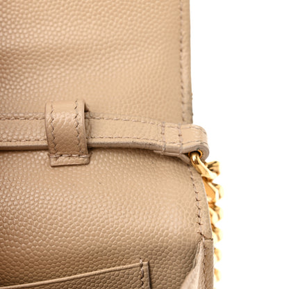 Saint Laurent Grain De Poudre Matelasse Chevron Monogram Chain Wallet Nude Powder 16 of 19