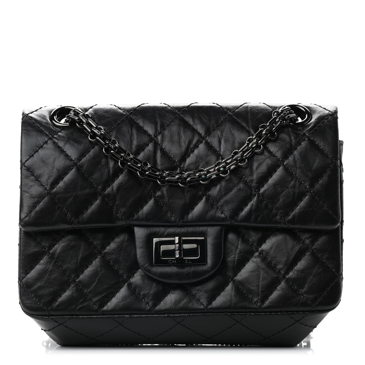 Chanel Aged Calfskin Quilted 2.55 Reissue Mini Flap So Black 1 of 9