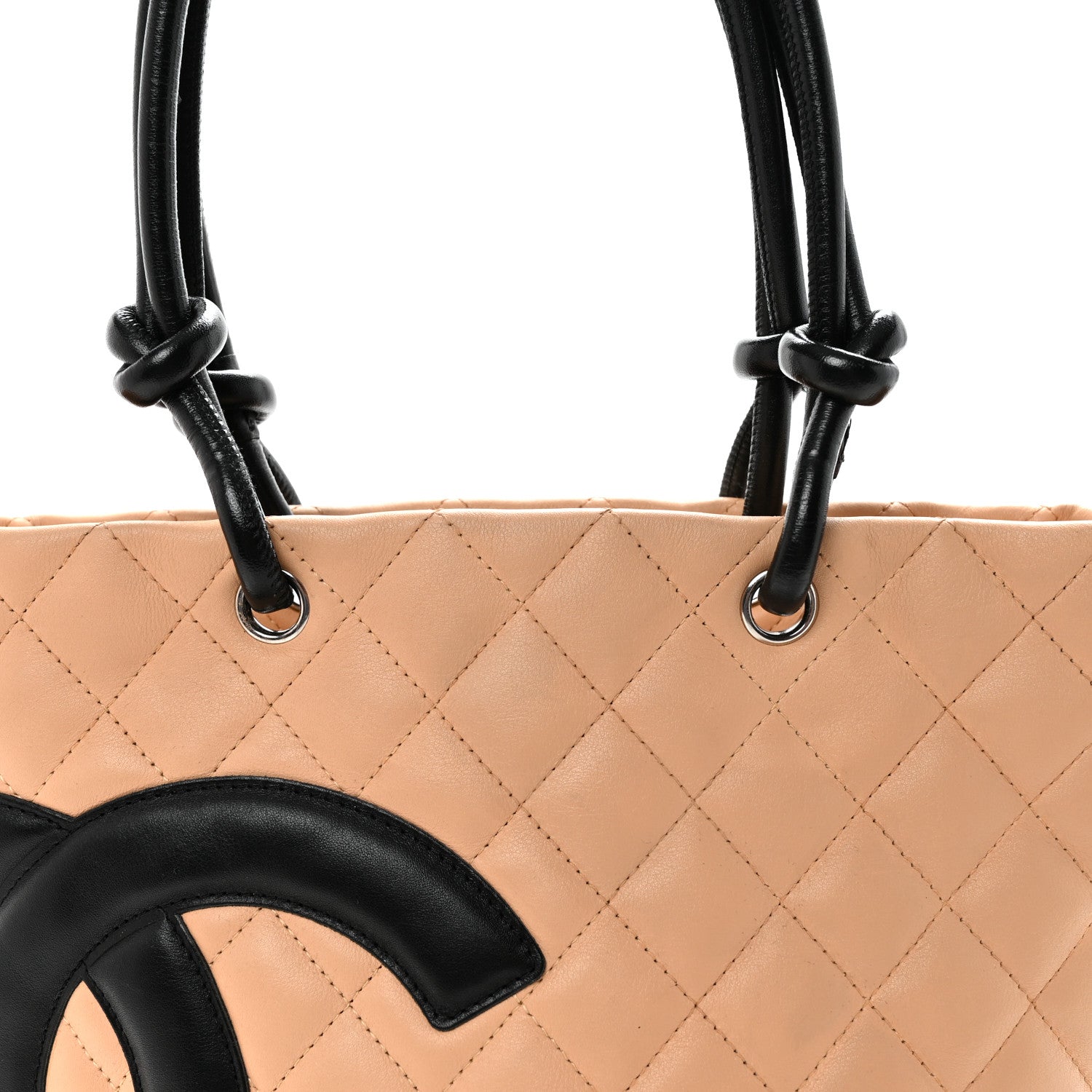 Chanel Calfskin Quilted Medium Cambon Tote Beige Black 7 of 9