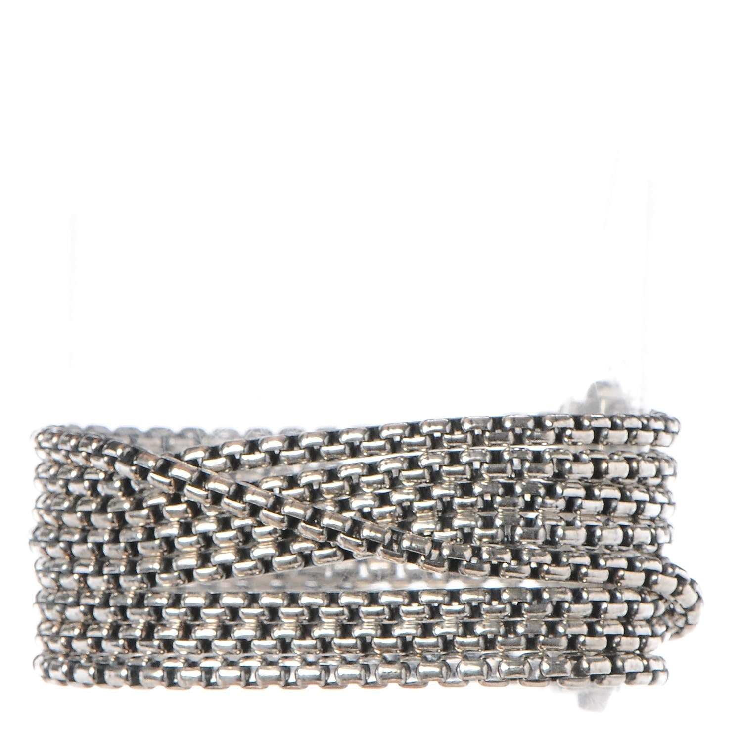 David Yurman Sterling Silver Eight-Row Box Chain Bracelet 3 of 5