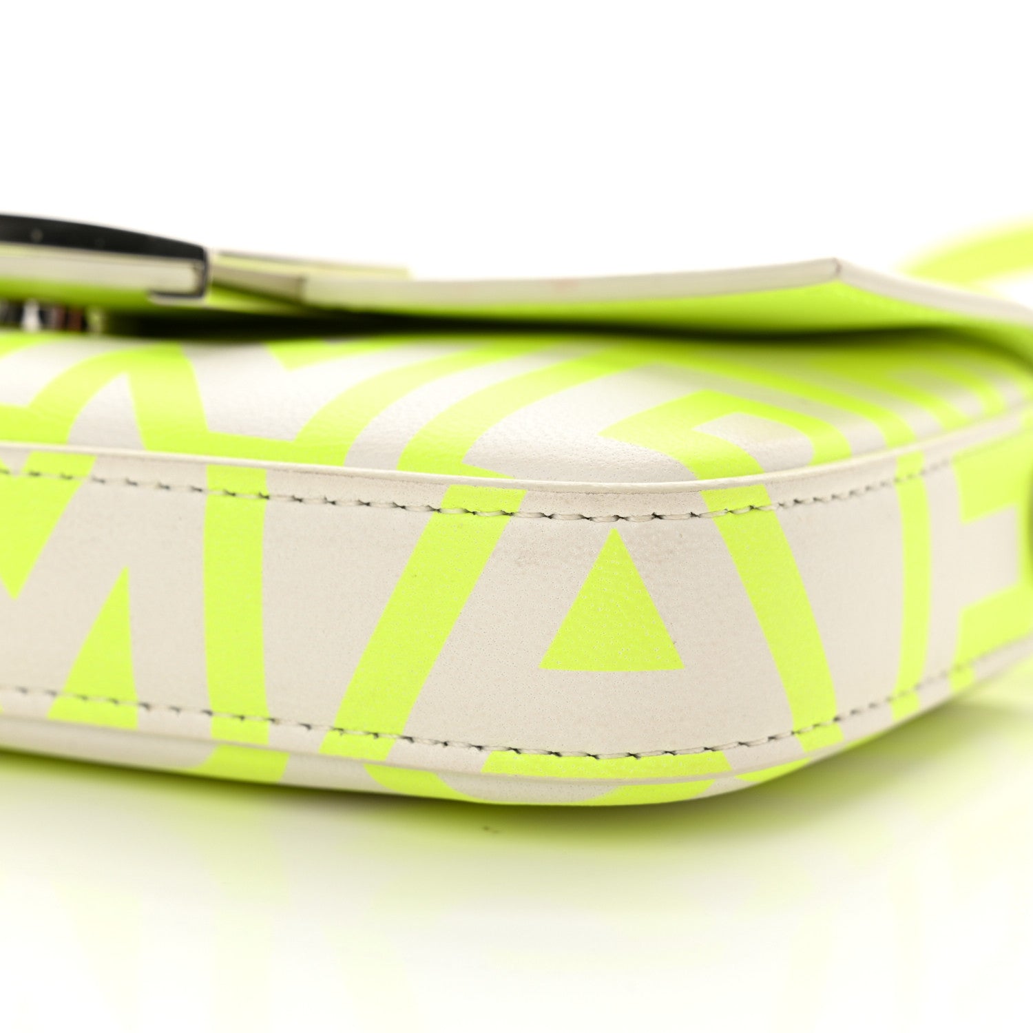 Fendi X MARC JACOBS Nappa Vitello King Logo Print Phone Baguette Yellow Fluo 10 of 14