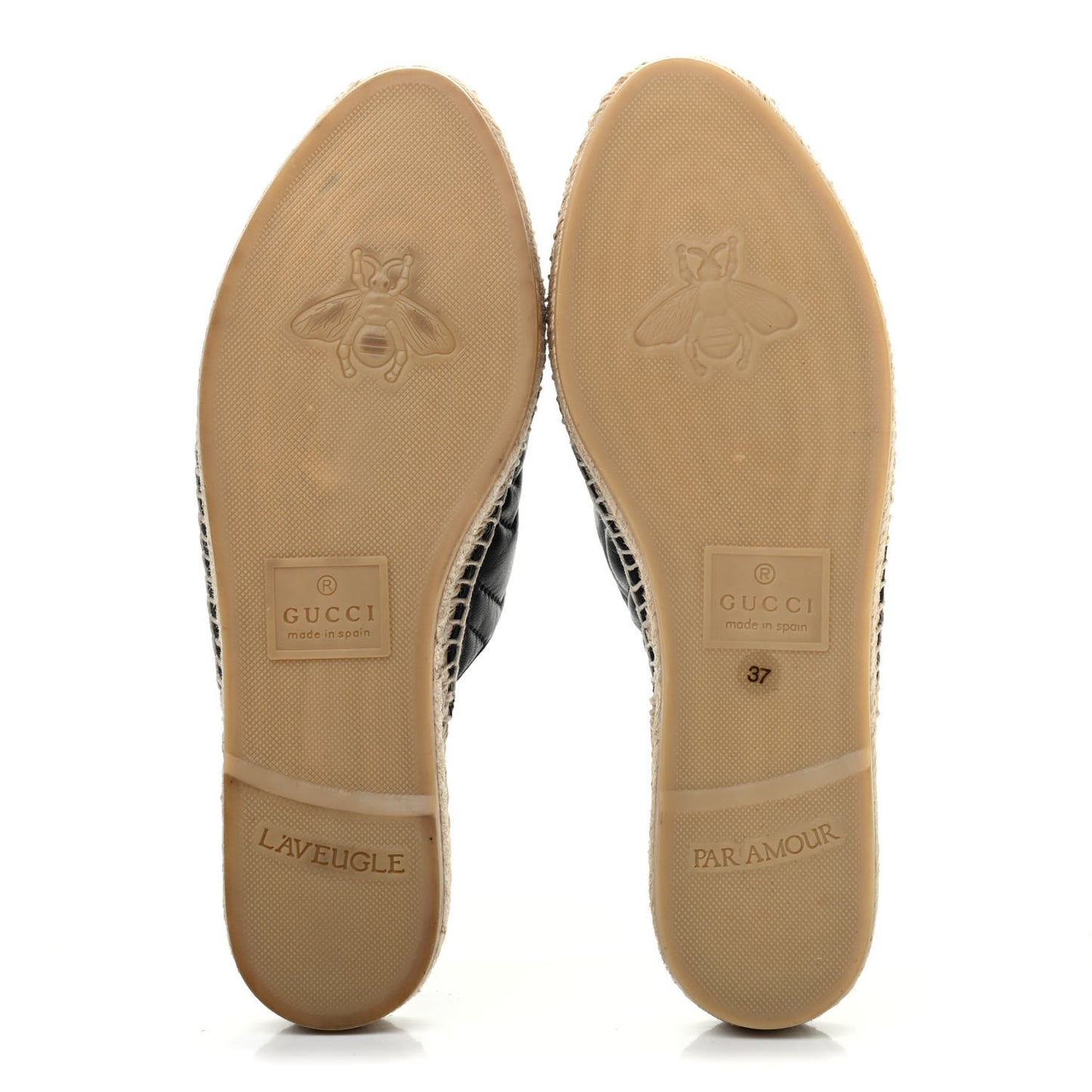 Nappa Matelasse GG Marmont Espadrille Slippers 37 Black