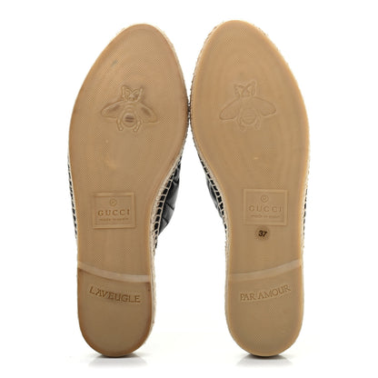 Gucci Nappa Matelasse GG Marmont Espadrille Slippers 37 Black 4 of 4