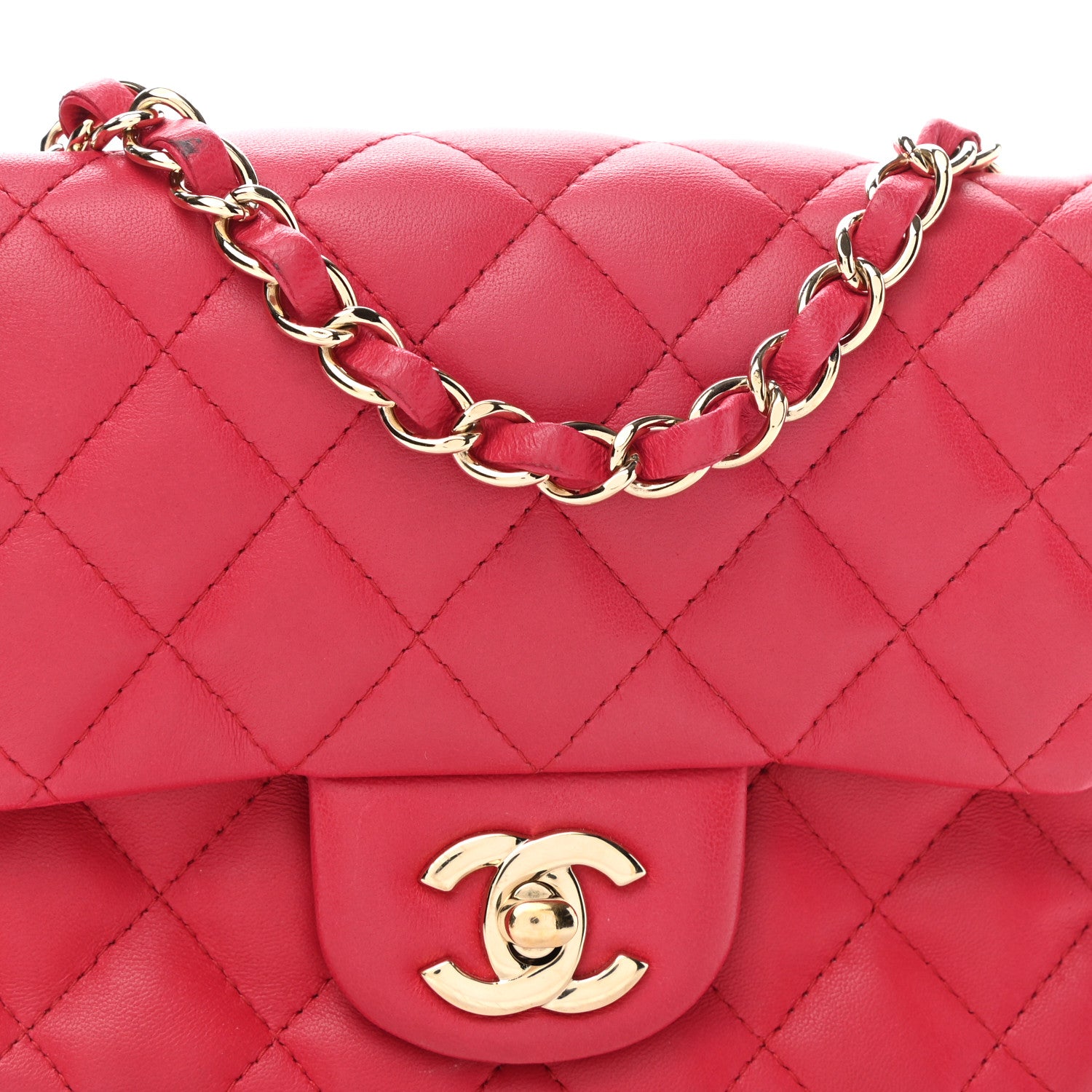 Chanel Lambskin Quilted Mini Square Flap Pink 8 of 13