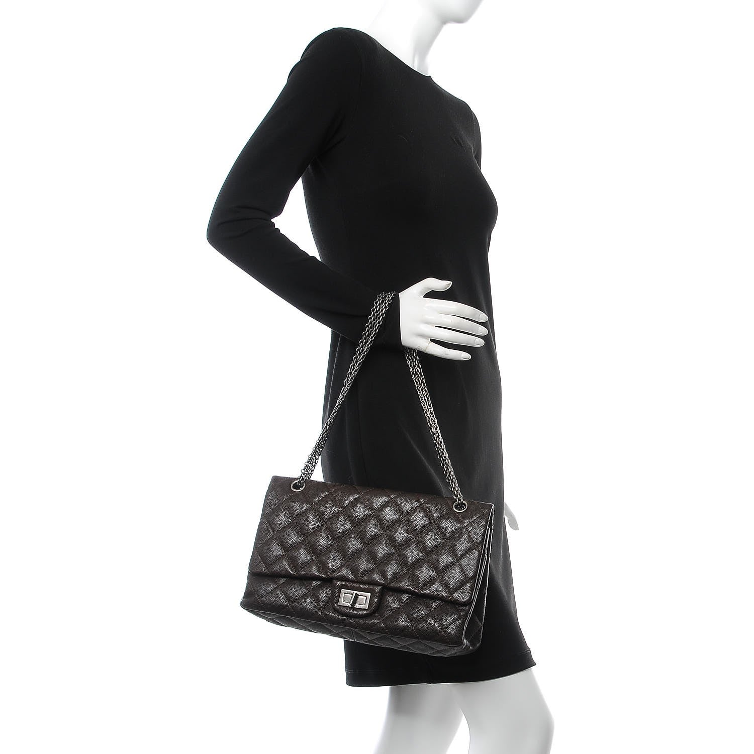Chanel Caviar Quilted 2.55 Reissue 227 Flap Dark Brown 2 of 12