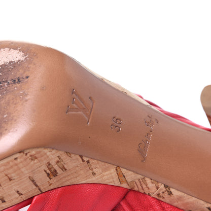 Louis Vuitton Deerskin Cork Porto Cervo Sandals 36 Red 8 of 10