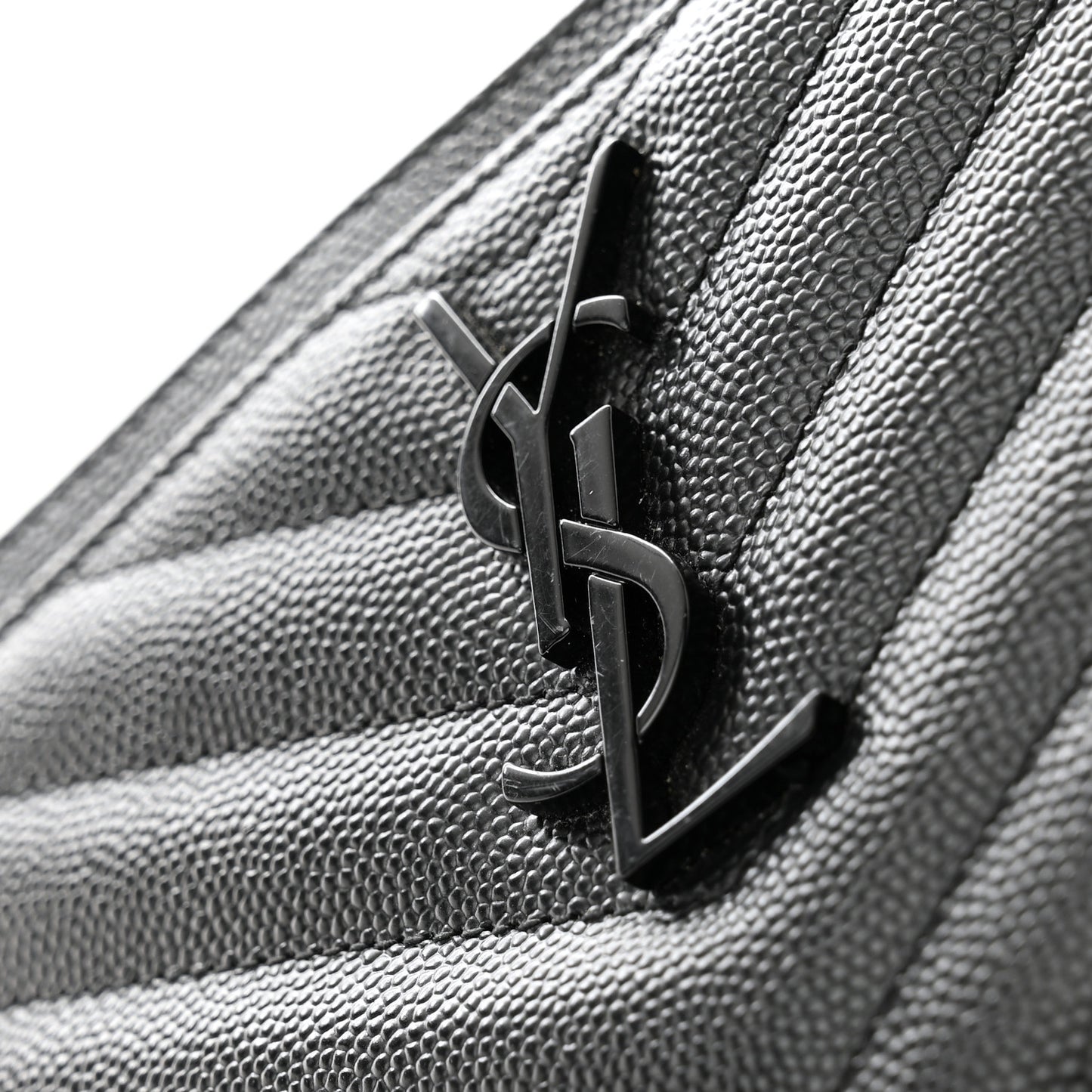 Grain De Poudre Chevron Monogram Monochrome Bill Pouch Black