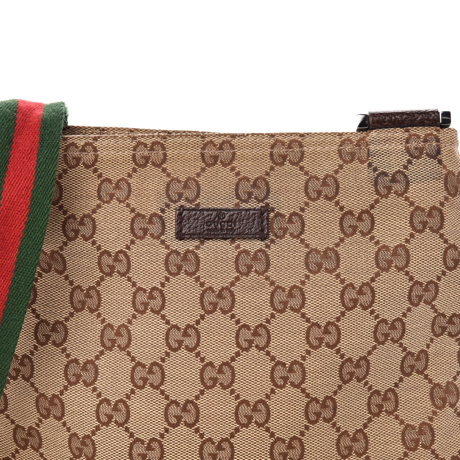 Gucci Monogram Web Small Flat Messenger Bag Brown 10 of 10