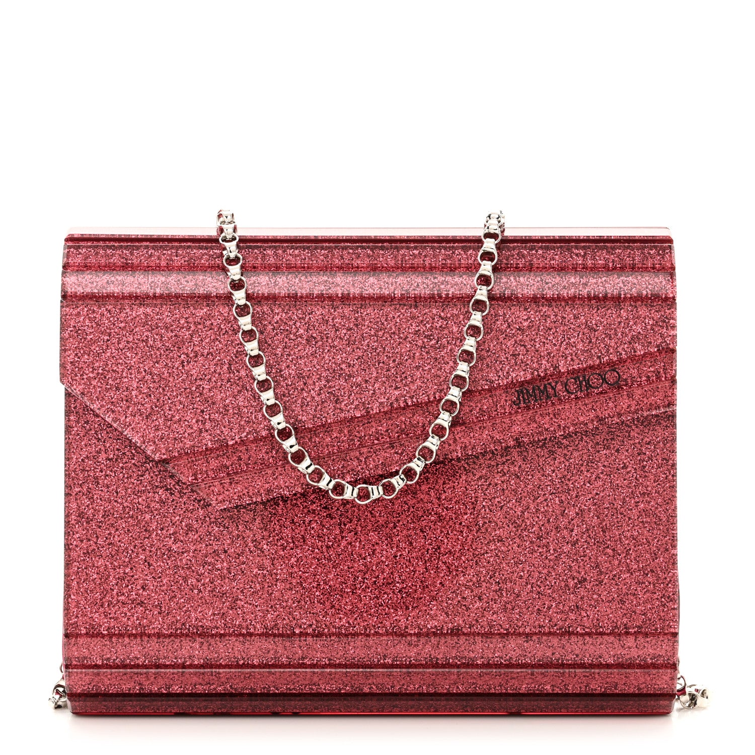Jimmy Choo Acrylic Glitter Micro Candy Clutch Red 1 of 9