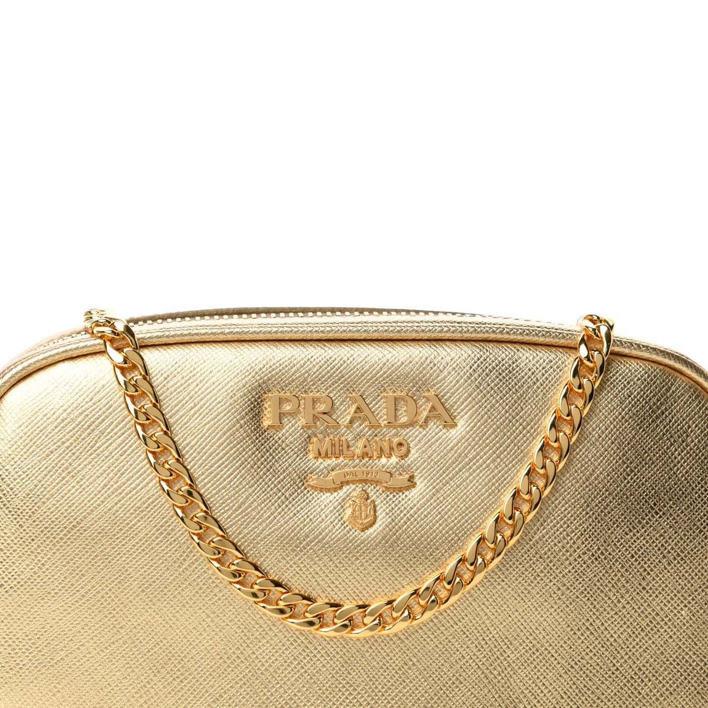 Metallic Saffiano Belt Bag Gold