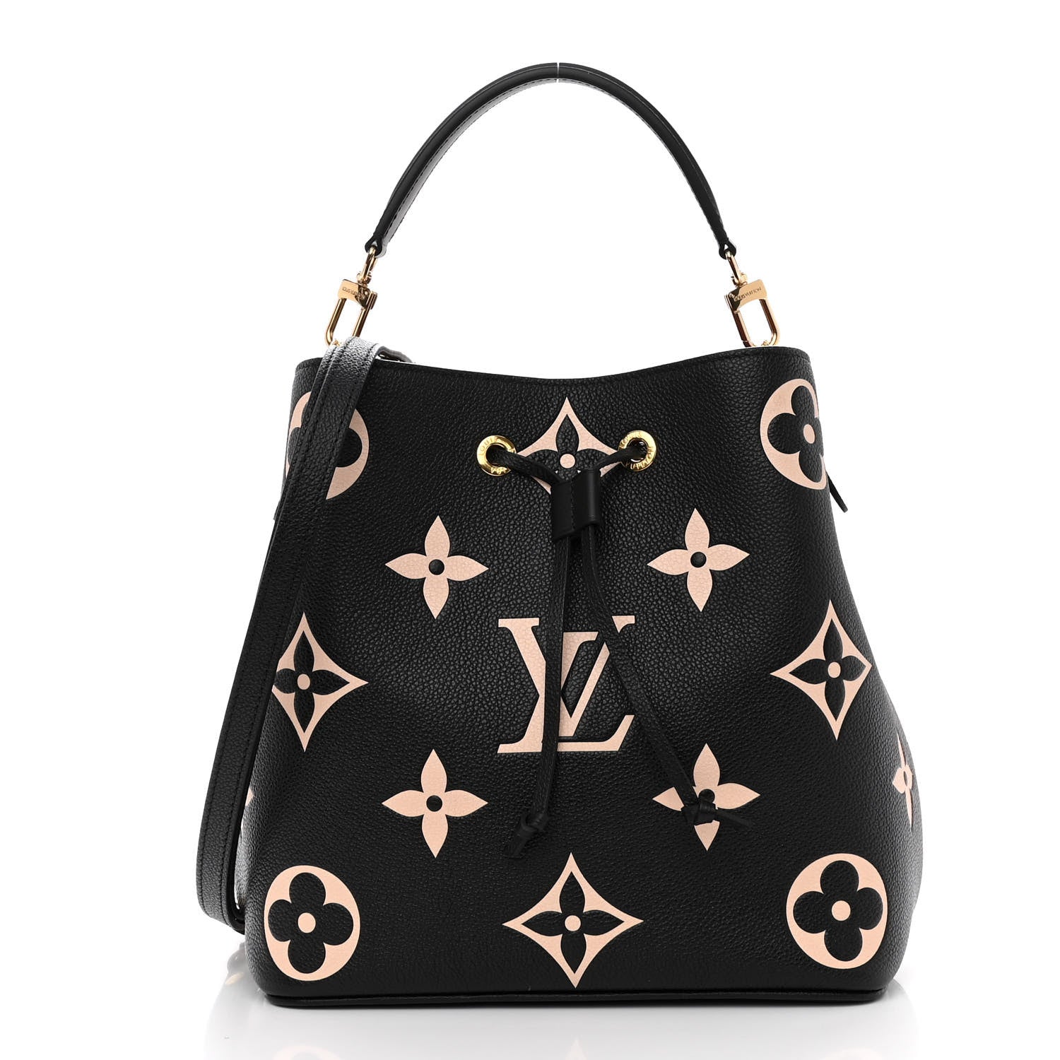Louis Vuitton Empreinte Monogram Giant Neonoe MM Black Beige 2 of 9