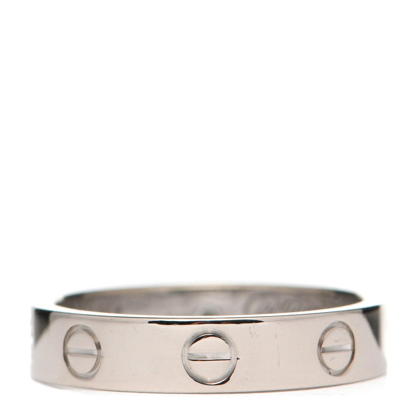 18K White Gold Diamond 4mm LOVE Wedding Band Ring 51 5.75