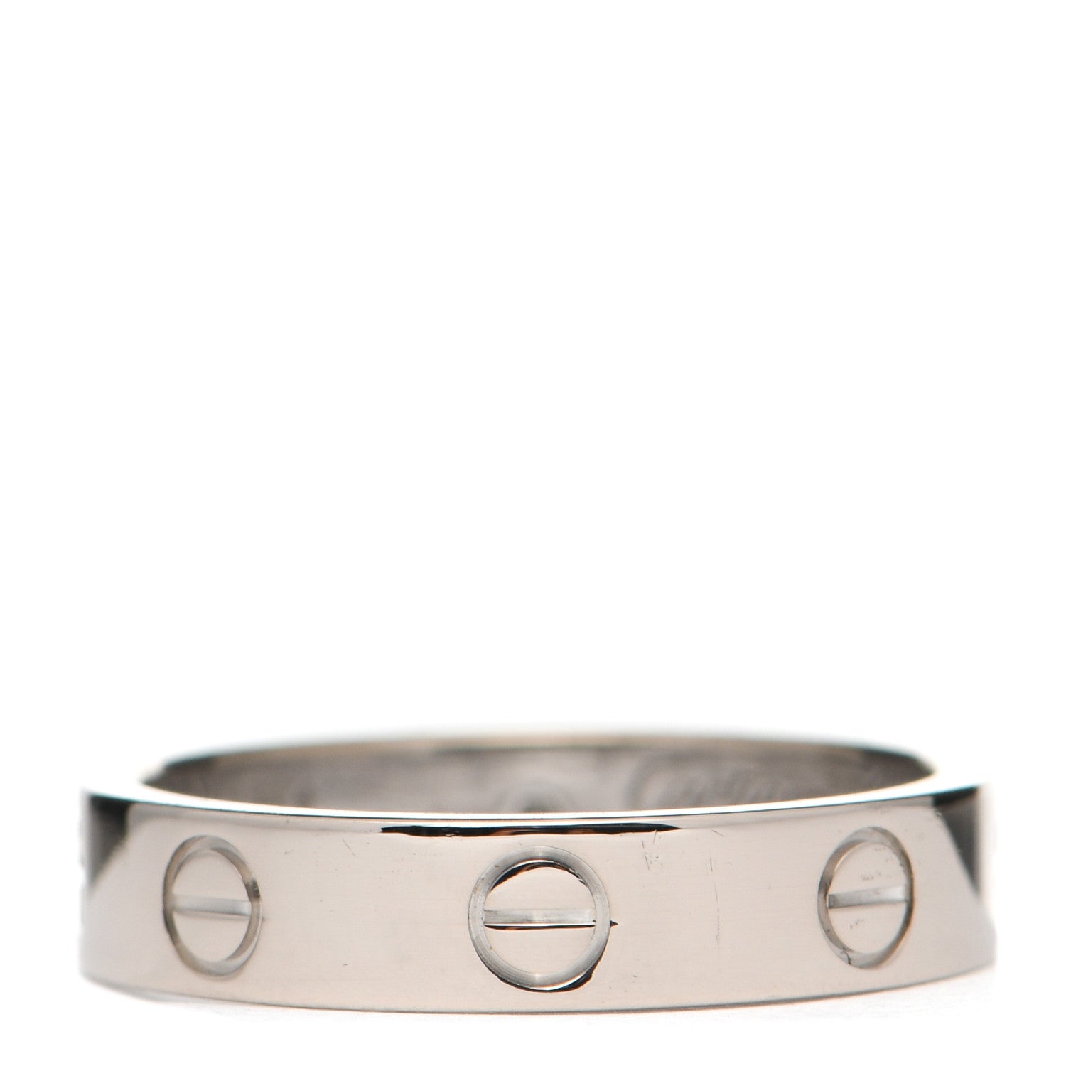 Cartier 18K White Gold Diamond 4mm LOVE Wedding Band Ring 51 5.75 3 of 4