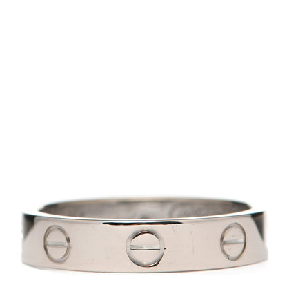 Cartier 18K White Gold Diamond 4mm LOVE Wedding Band Ring 51 5.75 3 of 4