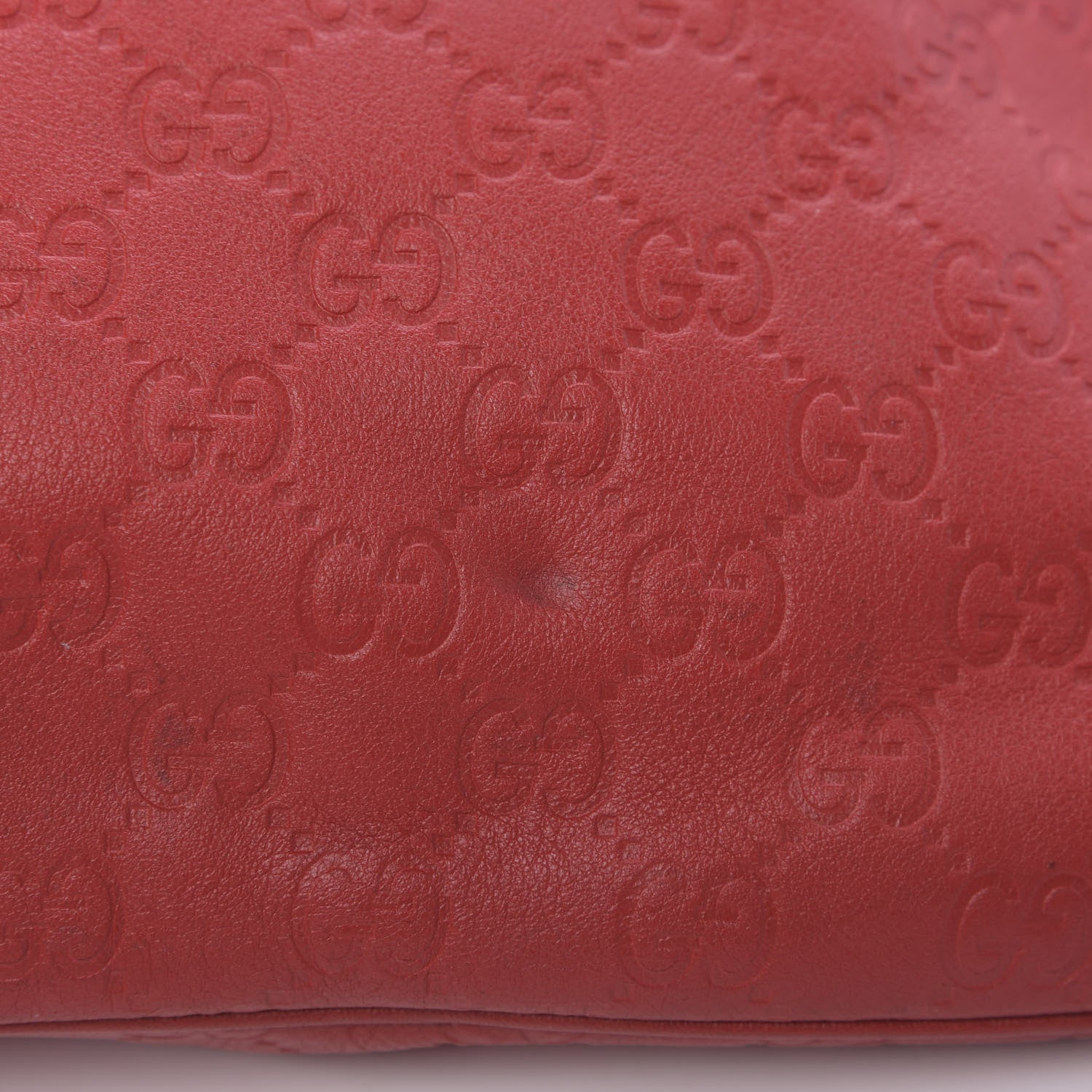 Gucci Guccissima Medium Flat Messenger Bag Red 13 of 14
