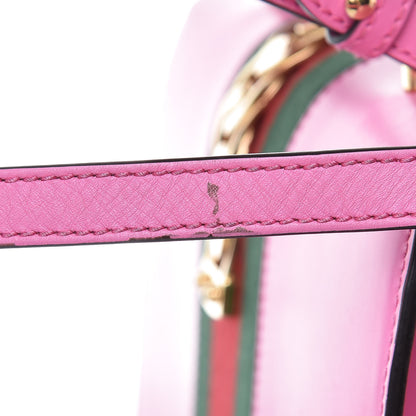 Gucci Vitello Fontanella Web Medium Sylvie Top Handle Bag Pink Tropical Flower 23 of 23