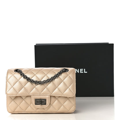 Chanel Metallic Sheepskin Quilted 2.55 Reissue Mini Flap Beige 11 of 11
